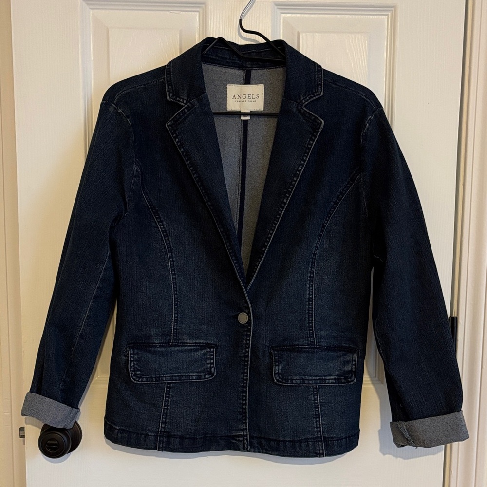 Angels Women's Dark Blue Denim Blazer